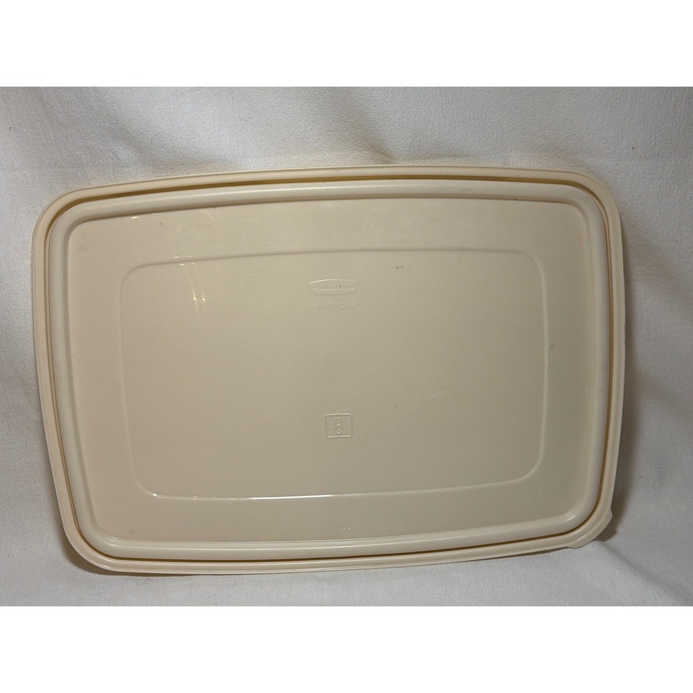 Vintage Rubbermaid Servin‎ Saver Replacement Lid Almond Beige Rectangular Size 8